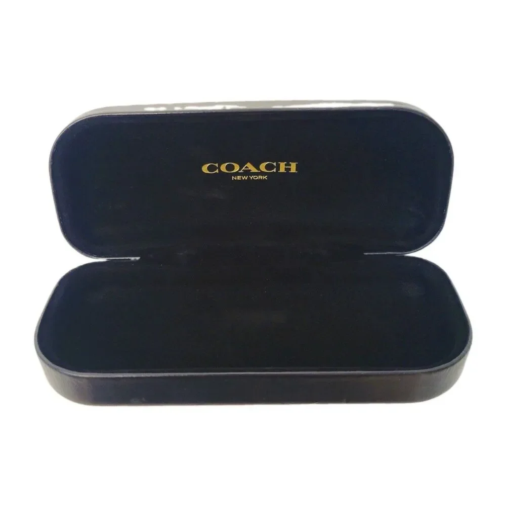 Coach New York Black Hard Eyeglasses Sunglasses Case Horse Carriage Logo